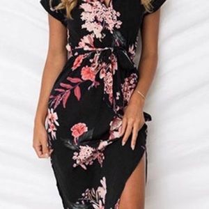 Black Floral Dress Size S